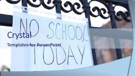  Presentation with closed - Cool new slide deck with school closed due to heavy backdrop and a sky blue colored foreground