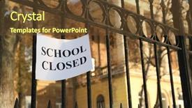  Presentation with closed - Presentation design featuring school closed due to heavy background and a tawny brown colored foreground