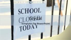  Presentation with school resources - Beautiful slides featuring school closed due to heavy backdrop and a light blue colored foreground