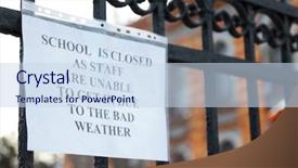  Presentation with school shootings - Cool new presentation theme with school closed due to heavy backdrop and a sky blue colored foreground