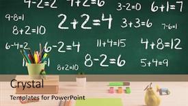  Presentation with color full - Presentation theme having school concept with blackboard full background and a coral colored foreground