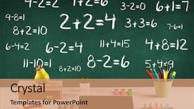  Presentation with color full - Colorful theme enhanced with school concept with blackboard full backdrop and a coral colored foreground