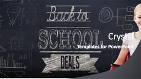  Presentation with black girl - Cool new PPT layouts with school corridor against black backdrop and a dark gray colored foreground