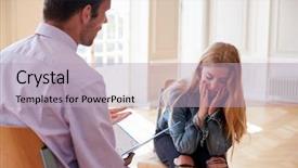  Presentation with school counselor - Slides enhanced with counsellor - school counselor talking to depressed background and a light gray colored foreground