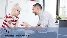  Presentation with sad girl - Presentation theme enhanced with school counselors - sad teenage girl sitting background and a teal colored foreground