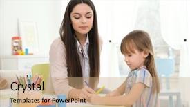  Presentation with working - Amazing presentation having school counselors - young child psychologist working backdrop and a coral colored foreground