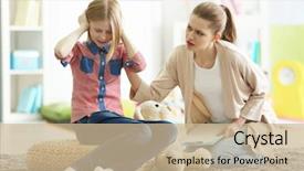  Presentation with worried young female college student - PPT theme consisting of school counselors - young female psychologist working background and a soft green colored foreground