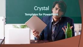  Presentation with classroom - Amazing presentation theme having school crisis - male teacher drinking backdrop and a  colored foreground