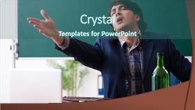  Presentation with classroom tests - PPT theme consisting of school crisis - male teacher drinking background and a  colored foreground