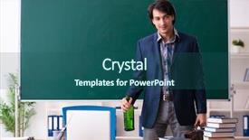  Presentation with classroom - Amazing presentation theme having school crisis - male teacher drinking backdrop and a  colored foreground