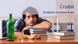  Presentation with classroom - Presentation featuring school crisis - male teacher drinking background and a  colored foreground