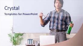  Presentation with classroom management strategies - Cool new presentation design with school crisis - male teacher drinking backdrop and a  colored foreground