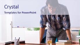 Presentation with classroom strategies - Presentation with school crisis - male teacher drinking background and a  colored foreground