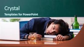  Presentation with classroom tests - Slide set enhanced with school crisis - male teacher drinking background and a  colored foreground