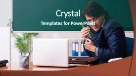  Presentation with classroom strategies - Amazing presentation design having school crisis - male teacher drinking backdrop and a ocean colored foreground