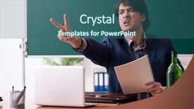  Presentation with teacher - Presentation theme consisting of school crisis - male teacher drinking background and a  colored foreground