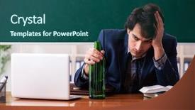  Presentation with teacher - Beautiful slide set featuring school crisis - male teacher drinking backdrop and a  colored foreground