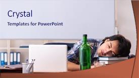  Presentation with classroom - Slide deck featuring school crisis - male teacher drinking background and a  colored foreground