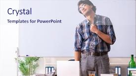  Presentation with classroom for agriculture - PPT layouts enhanced with school crisis - male teacher drinking background and a  colored foreground