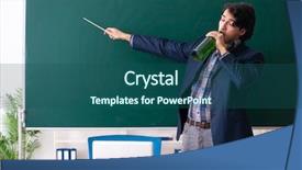  Presentation with classroom management strategies - Slide set enhanced with school crisis - male teacher drinking background and a  colored foreground