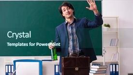  Presentation with classroom - Presentation theme consisting of school crisis - male teacher drinking background and a  colored foreground