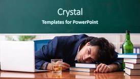  Presentation with classroom strategies - Beautiful PPT theme featuring school crisis - male teacher drinking backdrop and a  colored foreground