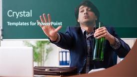  Presentation with classroom for agriculture - Slide set with school crisis - male teacher drinking background and a  colored foreground