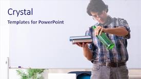  Presentation with classroom - Presentation theme consisting of school crisis - male teacher drinking background and a  colored foreground