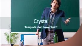  Presentation with classroom - Presentation theme featuring school crisis - male teacher drinking background and a  colored foreground