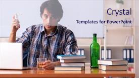  Presentation with classroom - Slide set enhanced with school crisis - male teacher drinking background and a  colored foreground