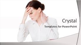  Presentation with tired - Cool new theme with school crisis manegment - tired young woman backdrop and a sky blue colored foreground