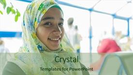  Presentation with waiting - Amazing slides having school delay - happy muslim girl sitting waiting backdrop and a seafoam green colored foreground