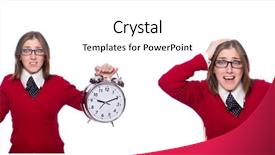  Presentation with fire alarm office - Beautiful presentation featuring school delay - office worker holding alarm clock backdrop and a white colored foreground