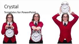  Presentation with fire alarm office - PPT layouts consisting of school delay - office worker holding alarm clock background and a white colored foreground