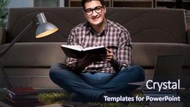  Presentation with kids reading books - Colorful presentation enhanced with school delay - student reading books preparing backdrop and a navy blue colored foreground