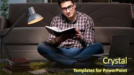  Presentation with school kids reading books - Theme consisting of school delay - student reading books preparing background and a  colored foreground