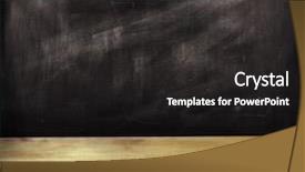  Presentation with front desk - Cool new slide deck with school desk - empty shelf in front backdrop and a dark gray colored foreground