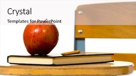  Presentation with school apple - Theme with school desk with apple background and a  colored foreground