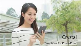  Presentation with drug use prevention - Beautiful PPT layouts featuring school district - asian woman use of cellphone backdrop and a mint green colored foreground