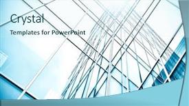  Presentation with high rise building - Presentation design featuring school district - panoramic and perspective wide angle background and a sky blue colored foreground