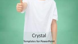  Presentation with chalk board - Presentation enhanced with school education advertising people and childhood concept - close up of smiling little boy in white blank t-shirt showing thumbs up over green chalk board background background and a mint green colored foreground