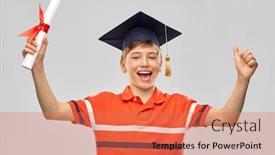  Presentation with bachelor - Presentation theme consisting of school-education-and-graduation-concept background and a coral colored foreground