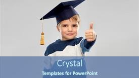  Presentation with bachelor - Slide set with school-education-and-learning-concept background and a ocean colored foreground