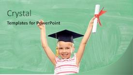  Presentation with bachelor - Amazing PPT theme having school-education-and-learning-concept backdrop and a mint green colored foreground