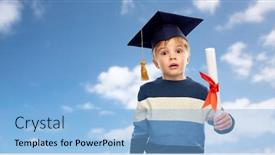  Presentation with bachelor - PPT theme featuring school-education-and-learning-concept background and a light blue colored foreground