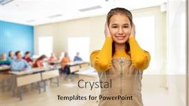  Presentation with learning - PPT theme having school-education-and-learning-concept background and a coral colored foreground