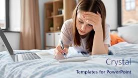  Presentation with stress management in education - Presentation theme with school-education-and-stress-concept background and a  colored foreground