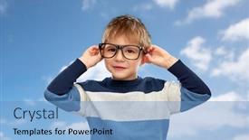  Presentation with vision - Slide set having school-education-and-vision-concept background and a teal colored foreground