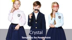  Presentation with school children - Slide deck consisting of school-educational-concept-three-joyful background and a navy blue colored foreground