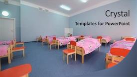  Presentation with beds - Slide deck enhanced with school emergency - big empty clean room background and a light gray colored foreground